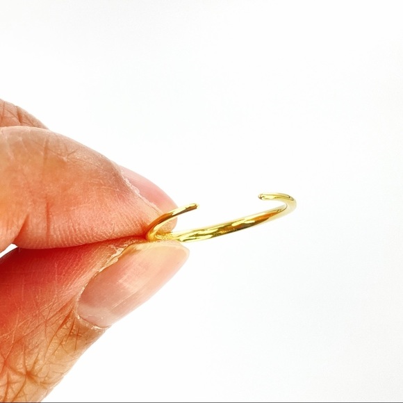 Ultra Dainty Gold Tone Cuff Stacking Ring S925 - Picture 1 of 3